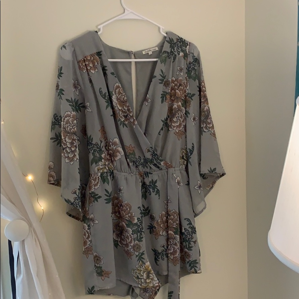 Blue floral romper